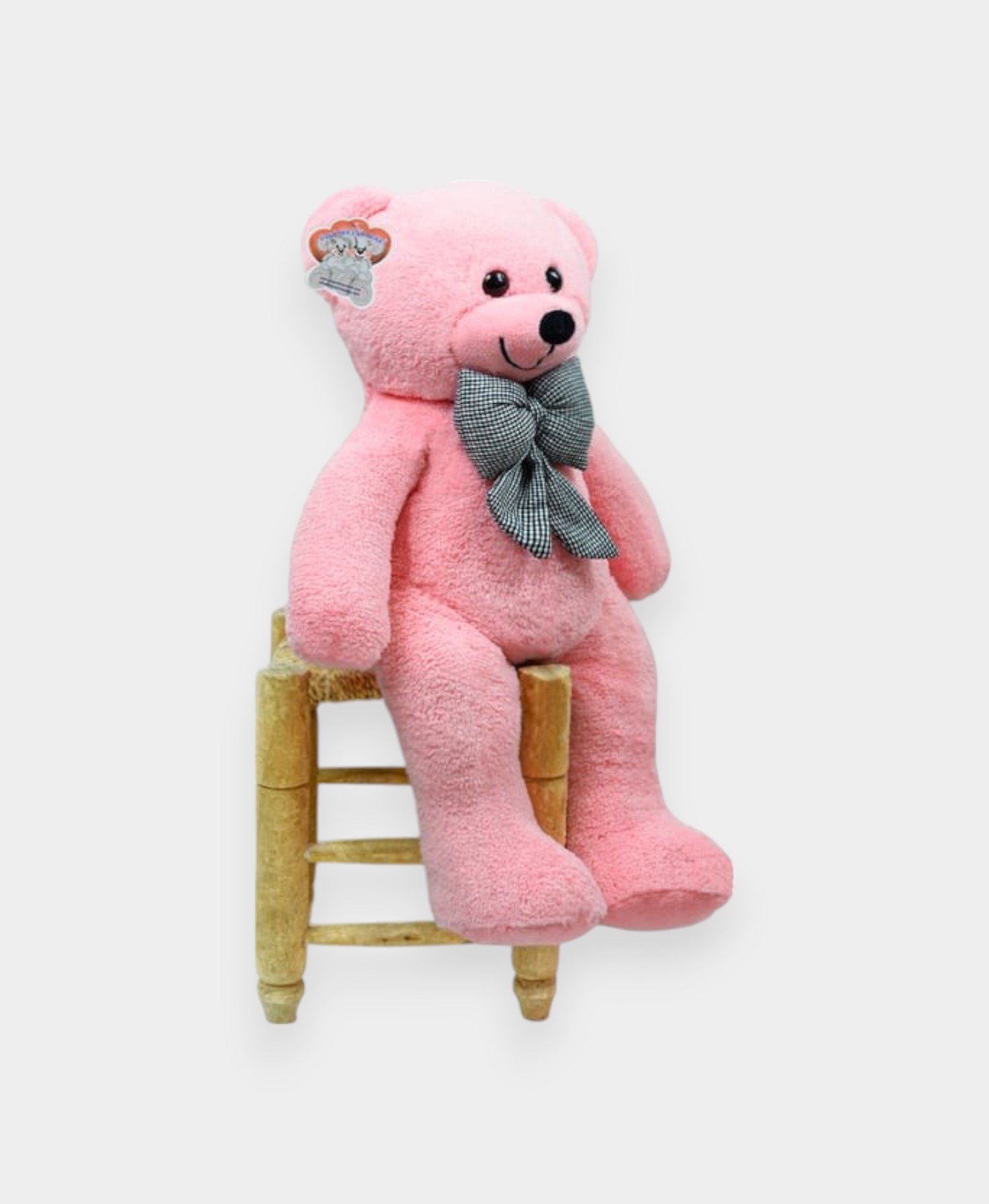 80 cm Pembe Peluş Ayıcık  Papyonlu Yumuşak Oyuncak Ayı