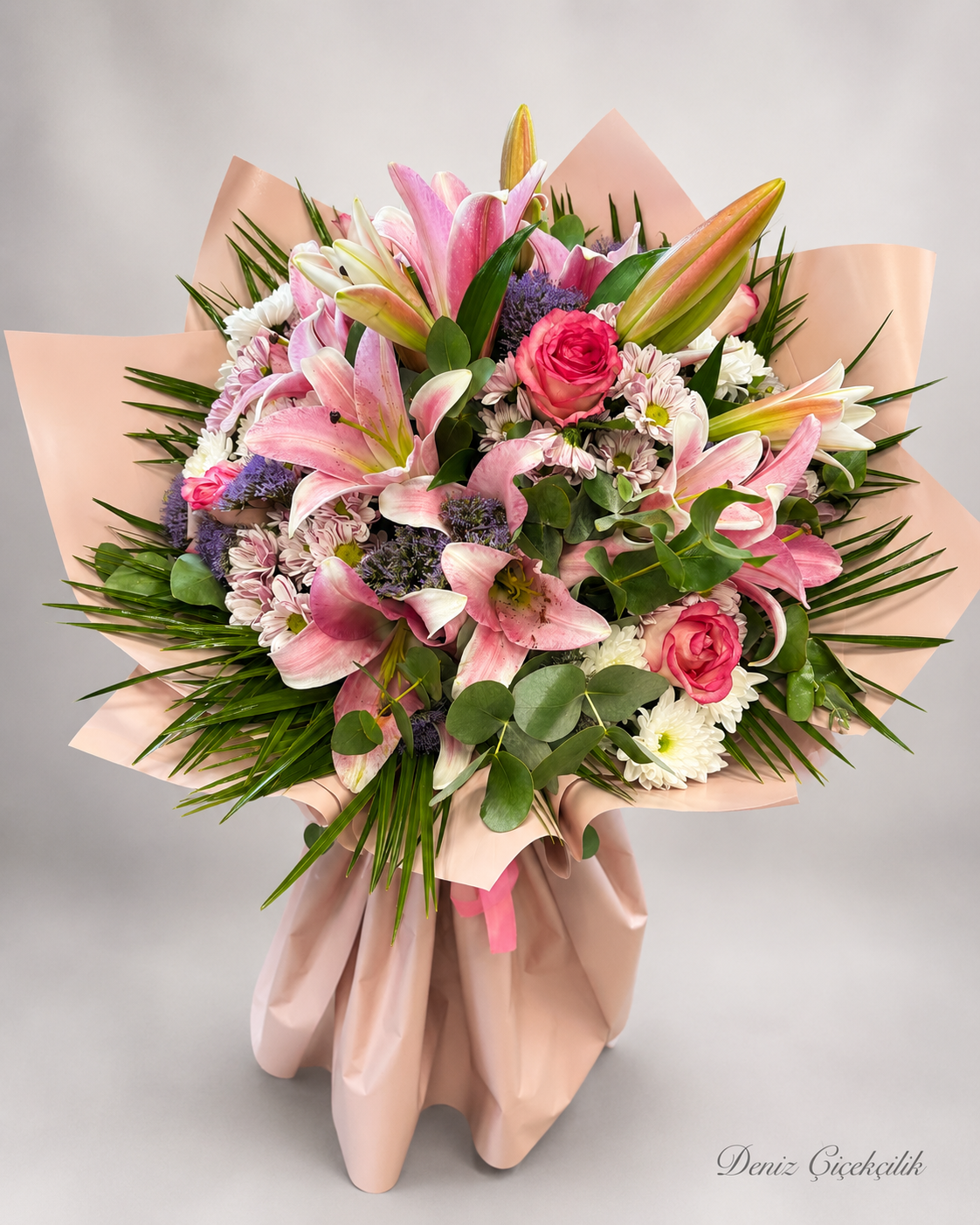Pembe Lilyum Bahçesi Premium Buket